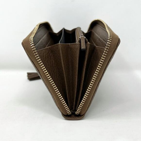 Gucci Brown Bamboo Zipper Wallet Leather Zip Around Organizer - Picture 5 of 7